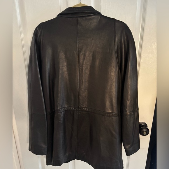 VINTAGE 1990's Talbot's Leather Coat; Large; Retro, Swagger, Eclectic Chic, warm - Picture 2 of 7